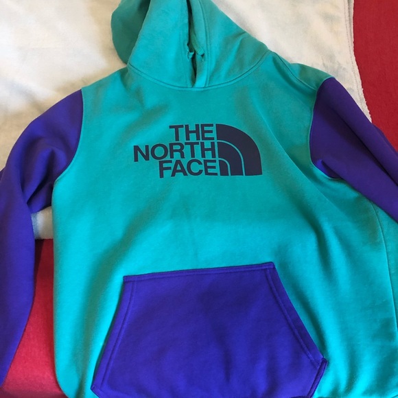 turquoise north face hoodie